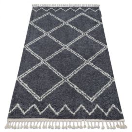 Dywany Lusczow Kusový shaggy koberec BERBER ASILA šedý, velikost 120x170