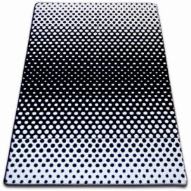Dywany Lusczow Kusový koberec SKETCH JAMES bílý / černý - tečky, velikost 120x170 Houseland.cz