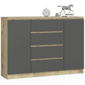 Ak furniture Komoda Tove K 138,4 cm dub artisan/šedý grafit