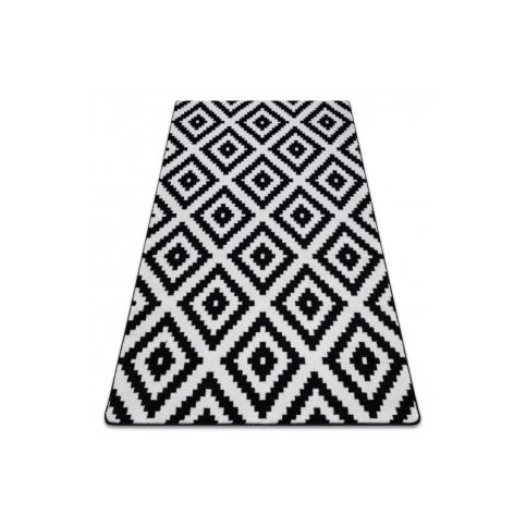 Dywany Lusczow Kusový koberec SKETCH PHILIP bílý / černý - čtverce, velikost 120x170 Houseland.cz