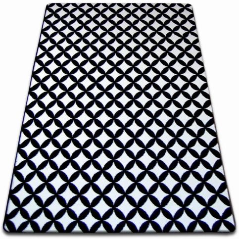 Dywany Lusczow Kusový koberec SKETCH CALLUM bílý / černý - diamant, velikost 120x170 Houseland.cz