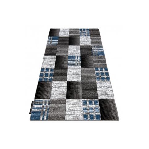 Dywany Lusczow Kusový koberec ALTER Siena čtverce/mřížka modrý, velikost 120x170 Houseland.cz