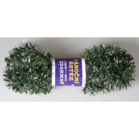 Vánoční řetěz Chunky zeleno - stříbrná, 500 cm