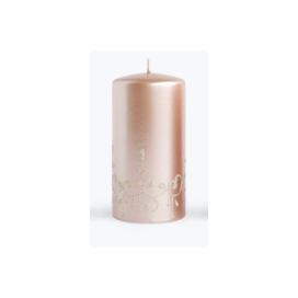 Mondex Vysoká svíčka Tiffany 18 cm růžovězlatá