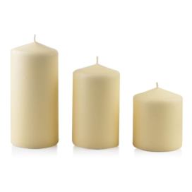 Mondex Střední svíčka Classic Candles 14 cm krémová
