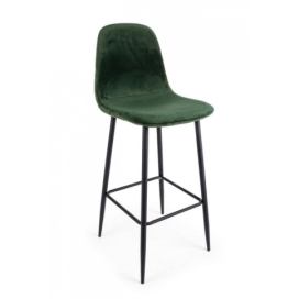 BIZZOTTO Sametová barová židle IRELIA zelená