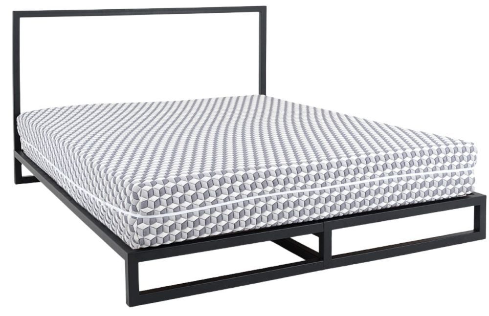Nordic Design Černá kovová  dvoulůžková postel Agiama 180 x 200 cm - Designovynabytek.cz