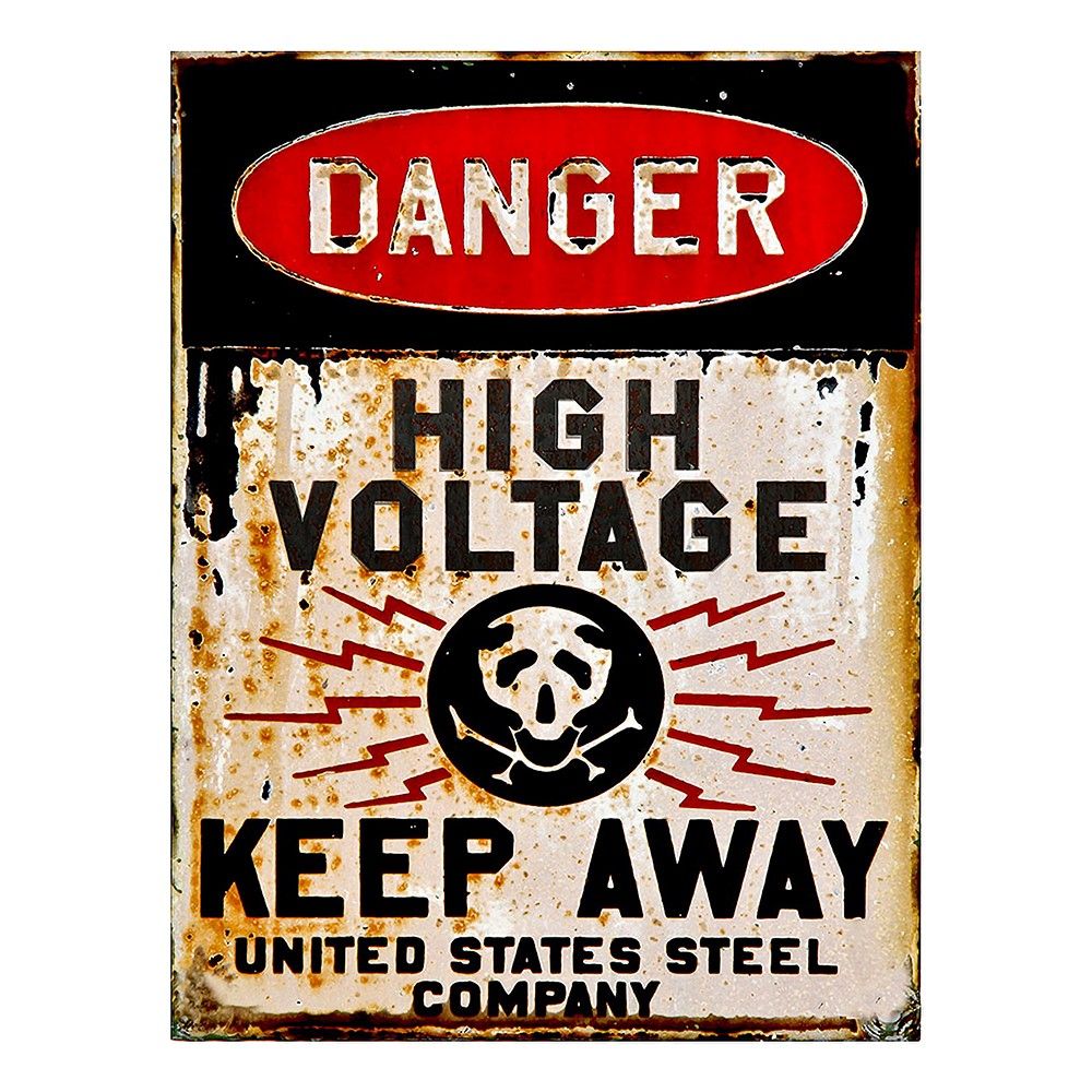 Nástěnná kovová cedule Danger - 25*1*33 cm Clayre & Eef - LaHome - vintage dekorace
