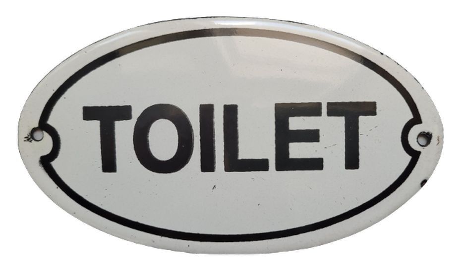 Krémová kovová smaltovaná cedule Toilet - 13,5*7,5 cm Ostatní - LaHome - vintage dekorace