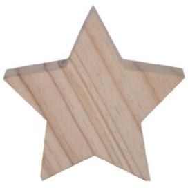Hvězda dřevěná plná natur