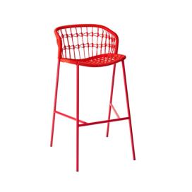 CASTIL zahradní kovová barová židle EMILY 100 cm Barva: Bílá