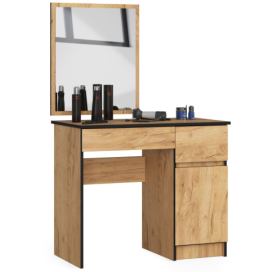 Ak furniture Kosmetický stolek se zrcadlem P-2/SL dub craft pravý