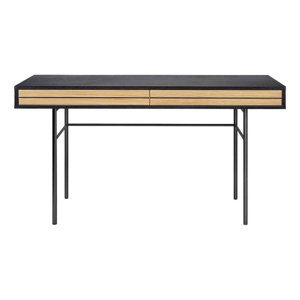 Černý psací stůl Woodman Stripe, 130 x 60 cm - Bonami.cz