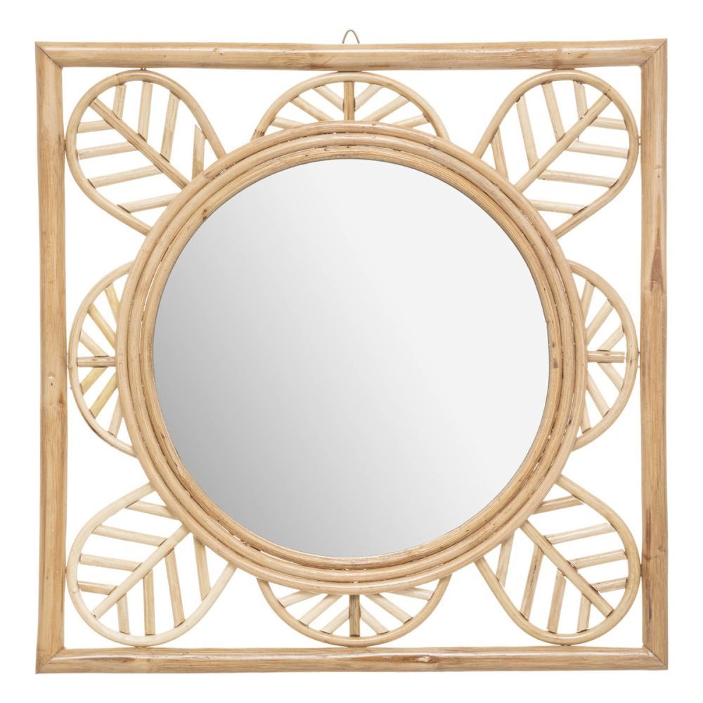 Atmosphera Dekorativní zrcadlo FLOWER v ratanovém rámu, 52 x 52 cm - EMAKO.CZ s.r.o.