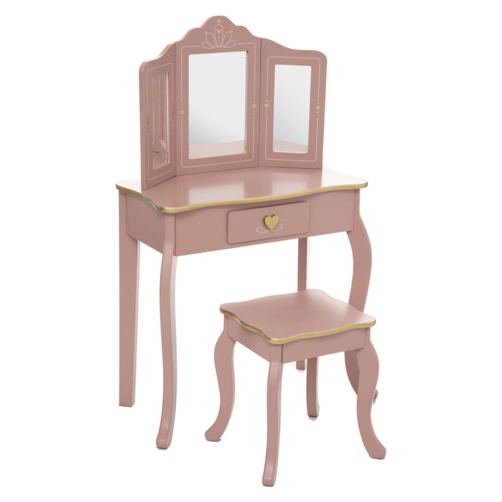 Atmosphera for kids Toaletní stolek se zrcadlem SISSI pro holčičku, růžový - EMAKO.CZ s.r.o.