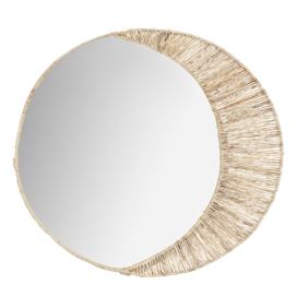 Atmosphera Kulaté zrcadlo MOON s jutovou dekoraci, Ø 50 cm