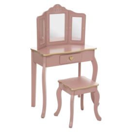 Atmosphera for kids Toaletní stolek se zrcadlem SISSI pro holčičku, růžový