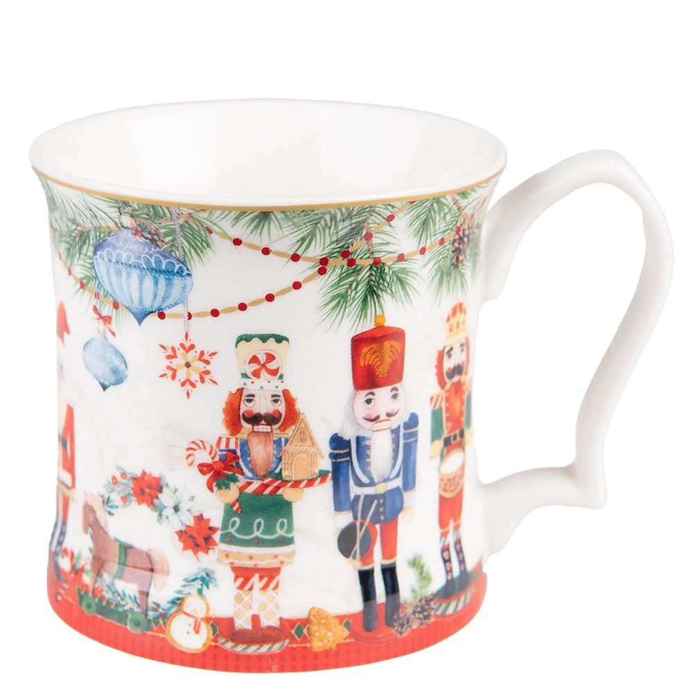 Porcelánový vánoční hrnek s Louskáčky  - 13*9*9 cm / 414 ml Clayre & Eef - LaHome - vintage dekorace