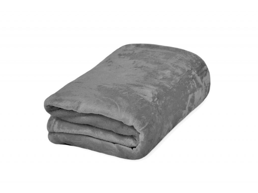 Tmavě šedá mikroplyšová deka SOFT, 150x200 cm - Výprodej Povlečení
