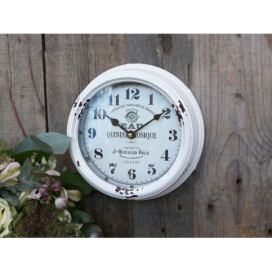 Bílé antik nástěnné hodiny Quinine – Ø 22*7 cm / 1*AA Chic Antique