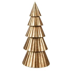 Zlatý antik kovový vánoční stromek - Ø 14*30 cm Clayre & Eef
