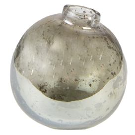 Skleněná zelená kulatá foukaná váza Sandy I - Ø 10*10 cm Clayre & Eef