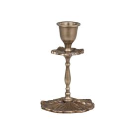Mosazný antik kovový svícen na úzkou svíčku - Ø 8*11cm Chic Antique