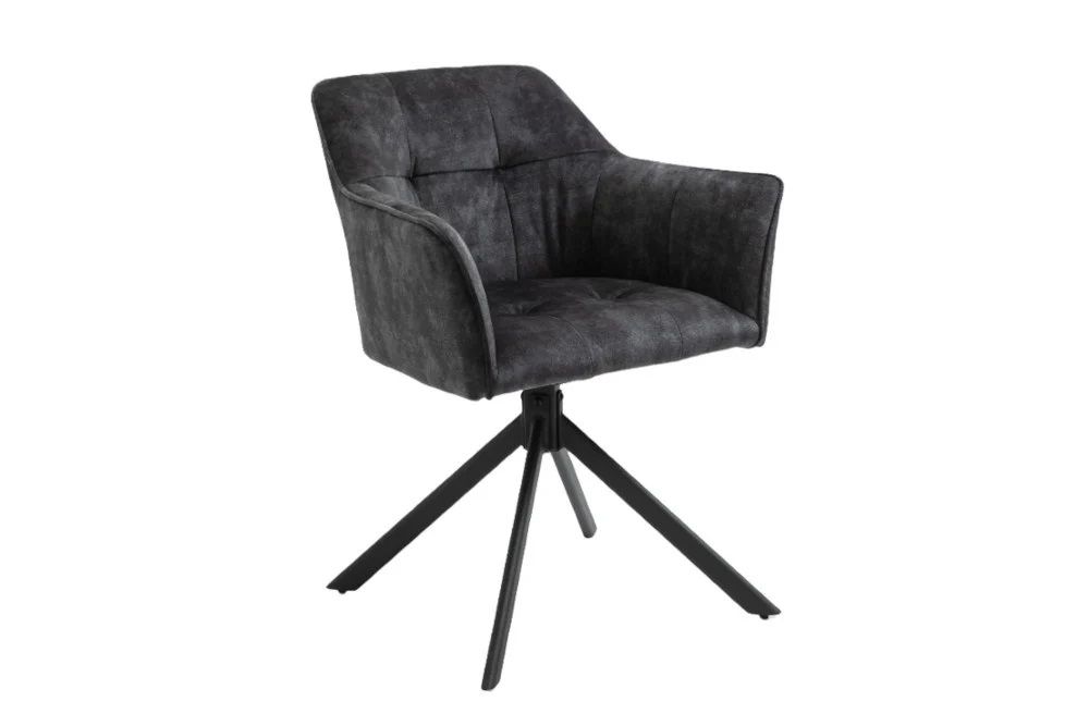 LuxD Designová otočná židle Galileo tmavě šedý samet - Estilofina-nabytek.cz