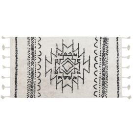 Bavlněný koberec 80 x 150 cm bílý/černý KHOURIBGA
