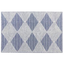 Vlněný koberec 160 x 230 cm světle béžový/modrý DATCA