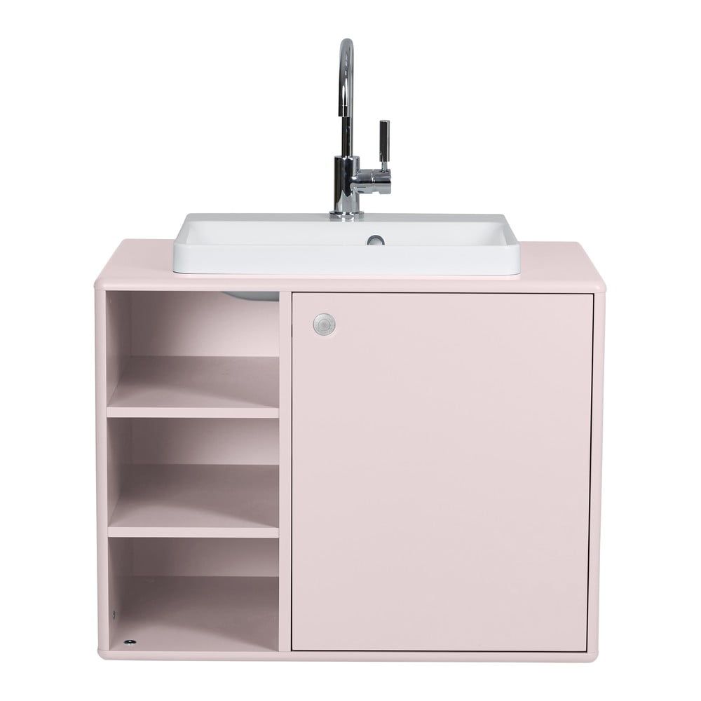 Růžová závěsná skříňka s umyvadlem bez baterie 80x62 cm Color Bath – Tom Tailor - Bonami.cz