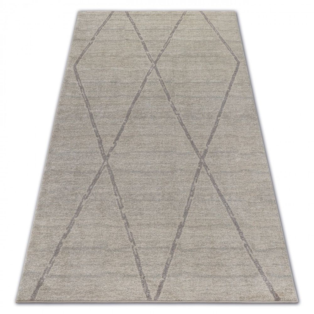 Dywany Lusczow Kusový koberec SOFT ROMBY krémovo-béžový, velikost 160x220 - Houseland.cz