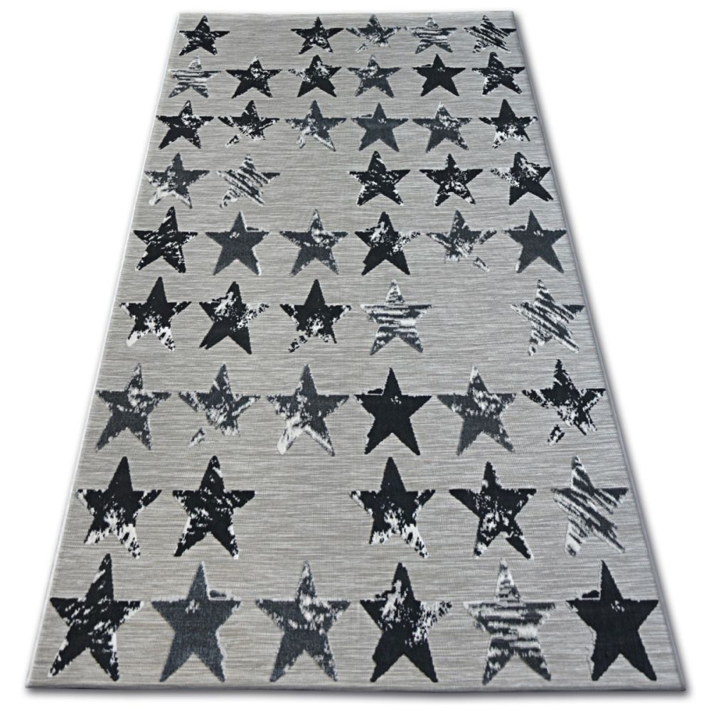 Dywany Lusczow Kusový koberec LISBOA 27219/956 hvězda černý, velikost 120x170 - Houseland.cz