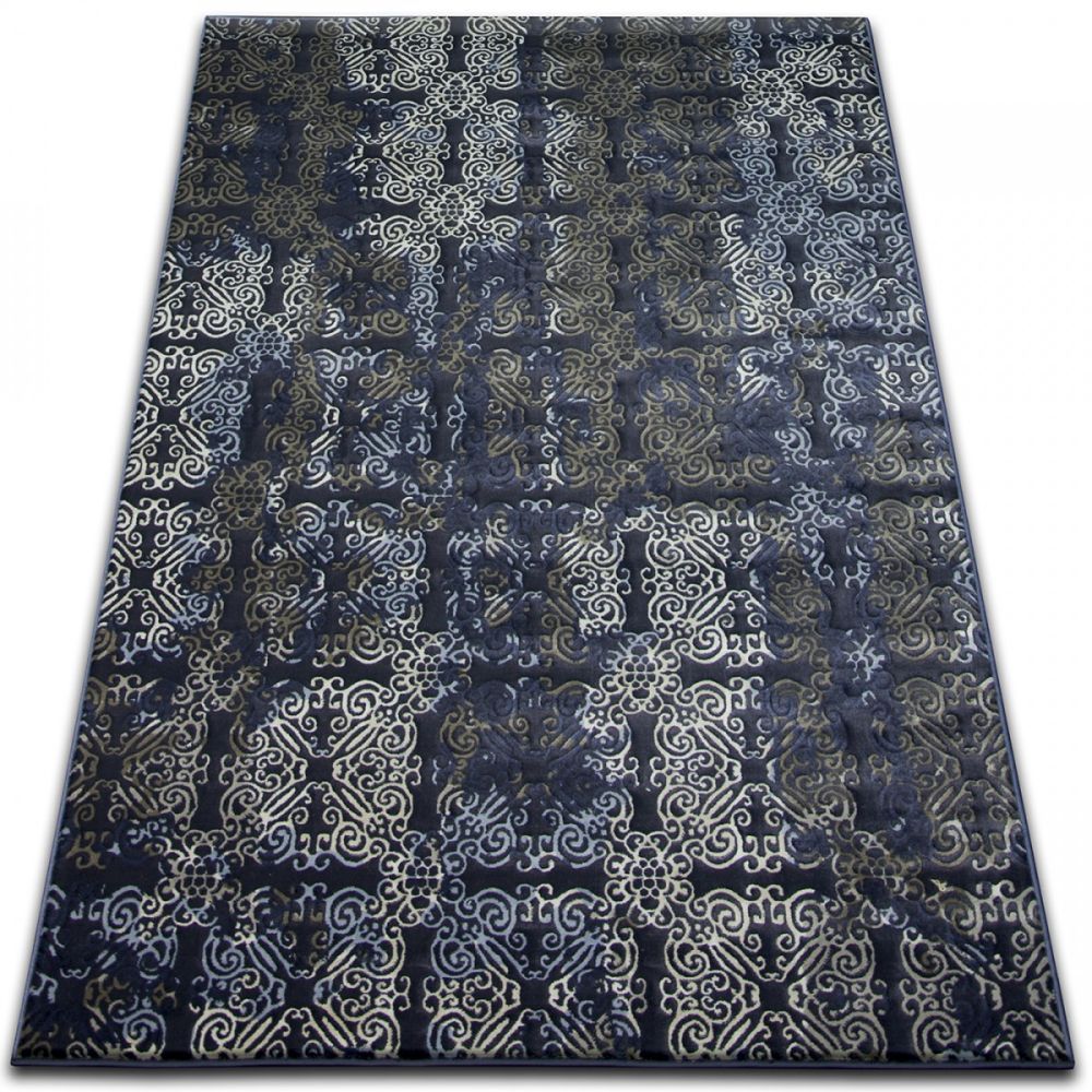 Dywany Lusczow Kusový koberec DROP JASMINE 453 tmavě modrý, velikost 133x190 - Houseland.cz