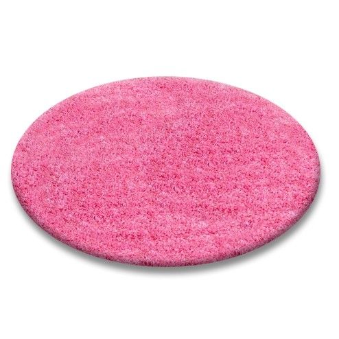 Dywany Lusczow Kulatý koberec SHAGGY Hiza 5cm růžový, velikost kruh 100 - Houseland.cz