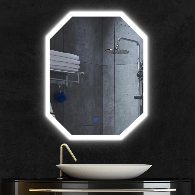 IREDA Koupelnové zrcadlo s LED osvětlením, 80 x 60 cm - Kokiskashop.cz