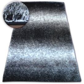 Dywany Lusczow Kusový koberec Shaggy SPACE 3D WILL černý / šedý, velikost 120x170