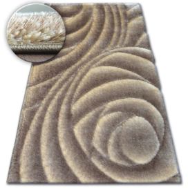 Dywany Lusczow Kusový koberec Shaggy SPACE 3D RICHARD světle hnědý, velikost 120x170