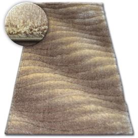 Dywany Lusczow Kusový koberec Shaggy SPACE 3D JASON světle hnědý, velikost 120x170