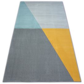 Dywany Lusczow Kusový koberec SCANDI 18487/572 - trapéz šedý / zlatý / tyrkysový, velikost 120x170 Houseland.cz