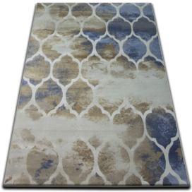 Dywany Lusczow Kusový koberec DROP JASMINE 761 tmavě béžový / světle modrý, velikost 133x190
