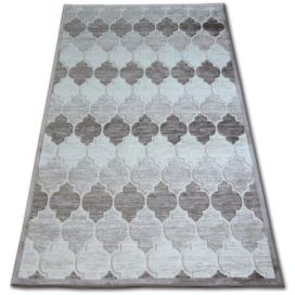 Dywany Lusczow Kusový koberec ACRYLOVY YAZZ 3766 tmavě béžový / hnědý trellis, velikost 133x190