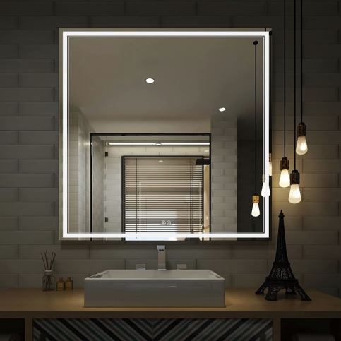 IREDA Koupelnové zrcadlo s LED osvětlením, 80 x 80 cm Kokiskashop.cz