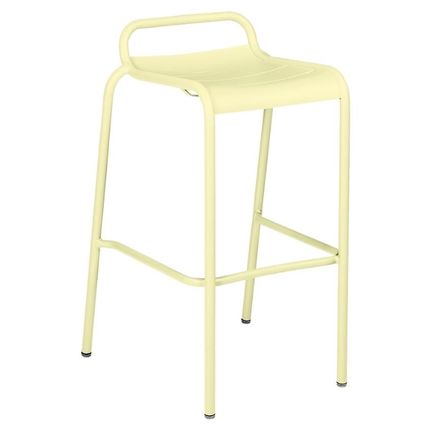 Citronově žlutá kovová barová židle Fermob Luxembourg 87,5 cm - Designovynabytek.cz