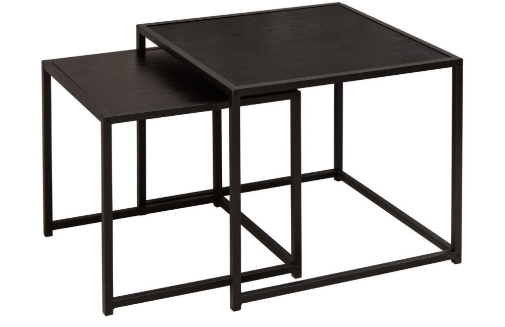 Moebel Living Set dvou černých jasanových konferenčních stolků Tobi 40 x 40/50 x 50 cm - Designovynabytek.cz