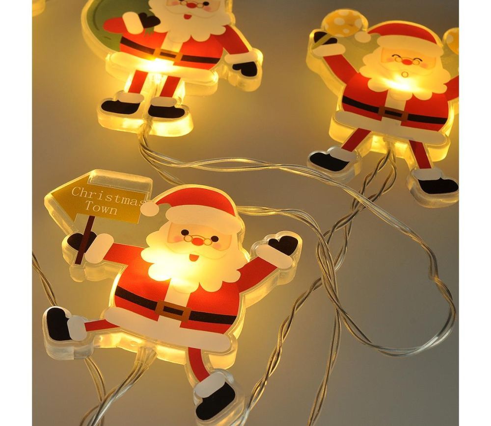  LED okenní řetěz - Santa, 6x LED, přísavný, 120cm, 2x AA -  Svět-svítidel.cz