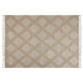 Bavlněný koberec 160 x 230 cm béžový/bílý KACEM