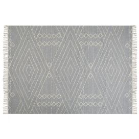 Bavlněný koberec 160 x 230 cm šedý/bílý KHENIFRA Beliani.cz