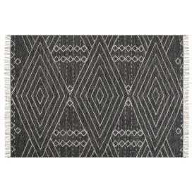 Bavlněný koberec 140 x 200 cm černý/bílý KHENIFRA