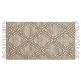 Bavlněný koberec 80 x 150 cm béžový/bílý KACEM